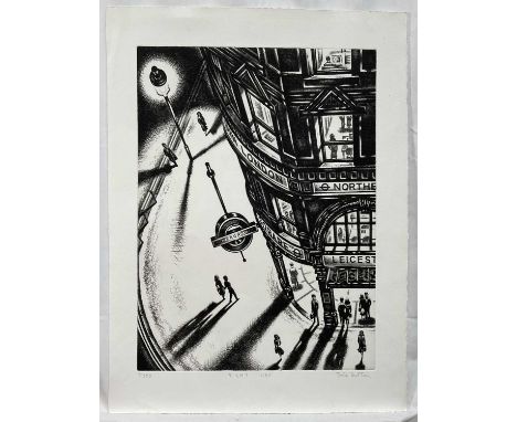 John Duffin (b. 1965) etching - Night Tube, signed titled and numbered 8/150, 60cm x 45cm, unframedSmall smudge verso but con