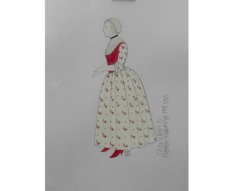 Richard Hudson (b. 1954) watercolour, two costume designs for English National and Royal Opera productions, Figaro's Wedding 
