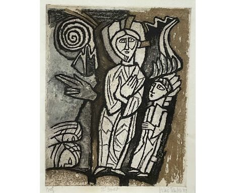 Valerie Thornton (1931-1991) etching, signed proof, St Benoit, dated ‘89, 42cm x 33cm in glazed frame