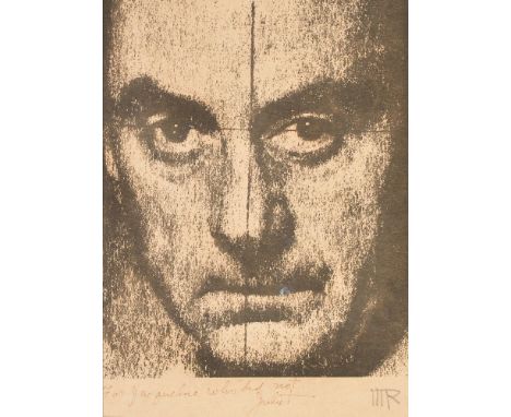 Man Ray (American 1890-1976)   Self Portrait   Lithograph Signed  with initials in pencil and inscribed in pen to lower margi
