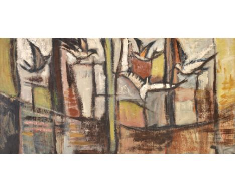 λTony O'Malley (Irish 1913-2003) April Landscape - St. Ives Oil on board Signed, titled and dated 1962 verso 60 x 121cm (23 3