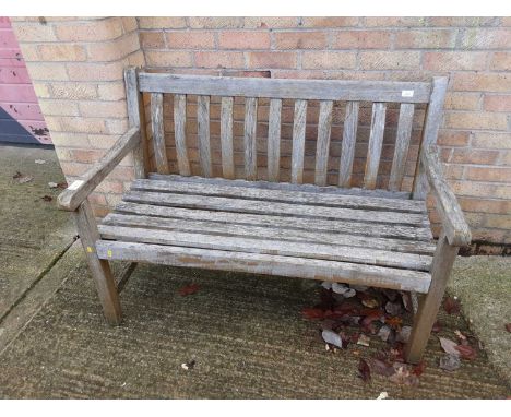 Slatted wood garden bench