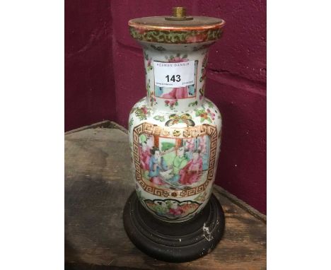 19th century Canton vase converted to a lamp