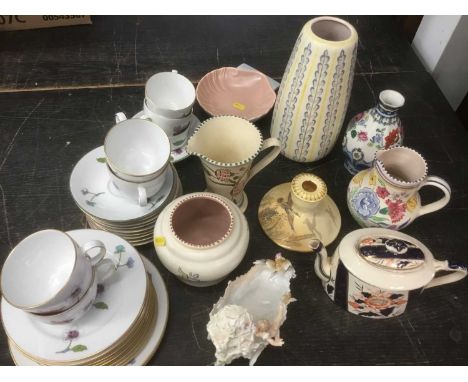 Ceramics to include Poole pottery vases, Carltonware chamberstiick and other items Condition report: Tall Poole vase has a cr