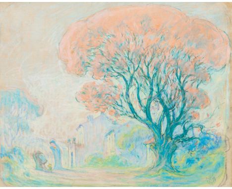 Claude-Émile Schuffenecker (Fresne-St-Mamès 1851 - Paris 1934). Unter südlicher Sonne. Pastell. 45 x 56 cm. R. u. Künstlerste