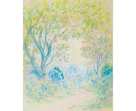Claude-Émile Schuffenecker (Fresne-St-Mamès 1851 - Paris 1934). Der Weg im Licht. Pastell. 56 x 45,5 cm. R. u. Künstlerstempe