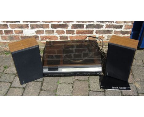Hitachi music system SDT-7840 with pair of Hitachi speakers and a Garrard SP25 turntable / belt drive