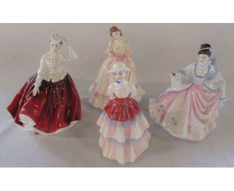 4 Royal Doulton figurines - Gail HN 2937, Yours forever HN 3354 (1992 first year of issue), Eliza HN 3179 and Rebecca HN 2805