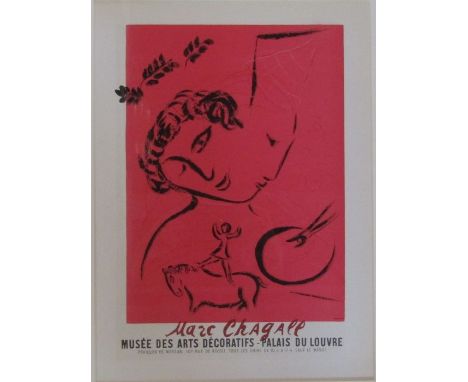 Marc Chagall (1887-1985) - framed lithographic print Musee des Arts Decoratifs - Palais du Louvre France published in 1959 li