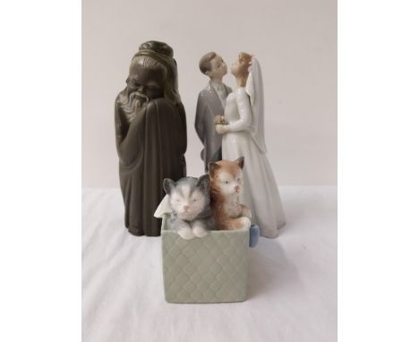 LLADRO FIGURINE
depicting a wedding couple, 19cm high; Lladro figurine of a Chinese gentleman in traditional dress, 20cm high