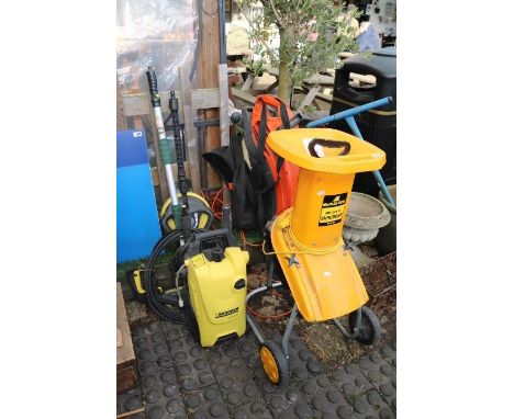 Karcher Jet Washer, Mc Culloch Shredder and assorted Tools