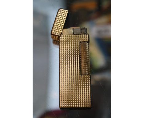 Dunhill Chequered Gold Plated Lighter 