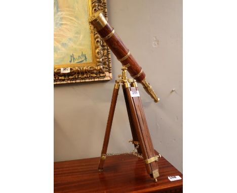 Brass Hardwood Desktop Telescope 