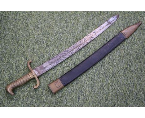 Prussian Model Brass handled Sword Bayonet with scabbard 