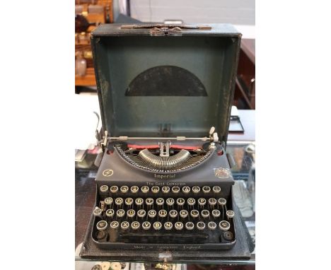 Rare British Union of Fascist's Imperial Typewriter with markings to both case and typewriter 'Sanctuary Buildings, Great Smi