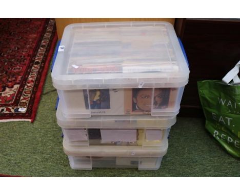 Large collection of assorted Vinyl Singles to include Michael Jackson, Billy Idol, Ultravox etc (3 Trays)