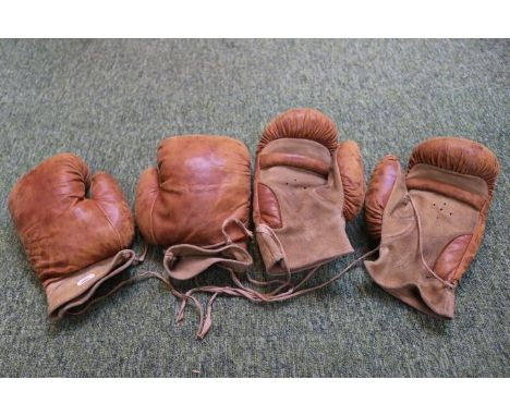 2 Pairs of Vintage Leather boxing gloves 