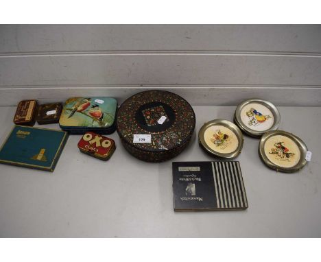 VARIOUS VINTAGE CIGARETTE TINS, SMALL PICTURES AND OTHER ITEMS