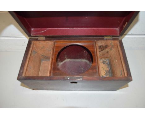 19TH CENTURY MAHOGANY SARCOPHAGUS FORMED TEA CADDY