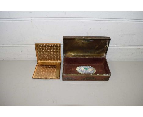 INDIAN BRASS CIGARETTE BOX AND A SMALL POCKET CIGARETTE CASE (2)