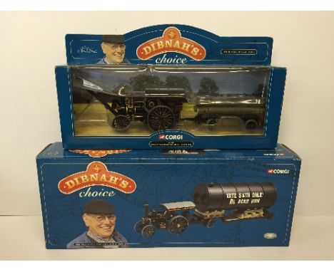 Two CORGI Dibnah's Choice 1/50 scale diecast steam models: CC20101 Fowler B6 Road Loco, Low Loader & Boiler - Norman E. Box (