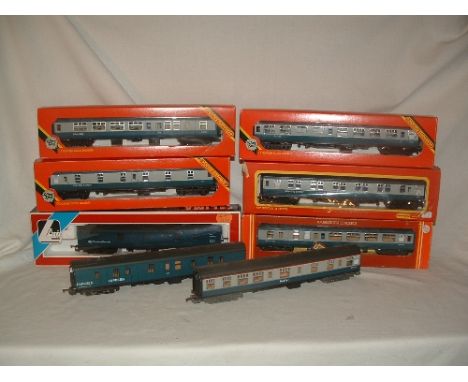 HORNBY/LIMA  - 8 Coaches - BR Mk1 I/C Blue - Hornby R924/339 Sleeping Cars (Near Mint Boxed) - Lima 305321 Buffet Car (Excell