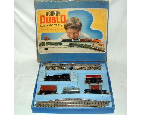 HORNBY DUBLO 3R 2 x Train Sets - EDG17 BR Goods Set comprising a Gloss Black 0-6-2T no 69567, 3 x D1 Goods Wagons (Esso Royal