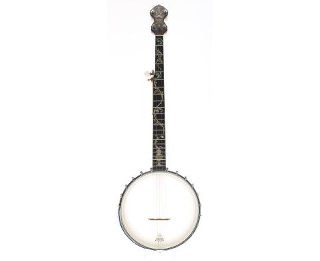 Goldtone five string open back banjo, bearing the maker's trademark sticker to the inside pot rim wall inscribed Model WL250,