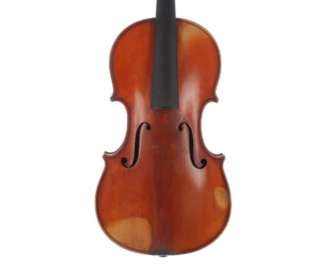 French violin labelled Diter &amp; Lorange, Luthiers á Marseilles, l'an 1930, the one piece back of faint medium curl with si