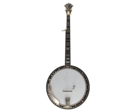 Fine Stelling Staghorn five string banjo, with painted serial no. 6196, stamped on the inside pot rim Lost Timbre, no. 600TS,