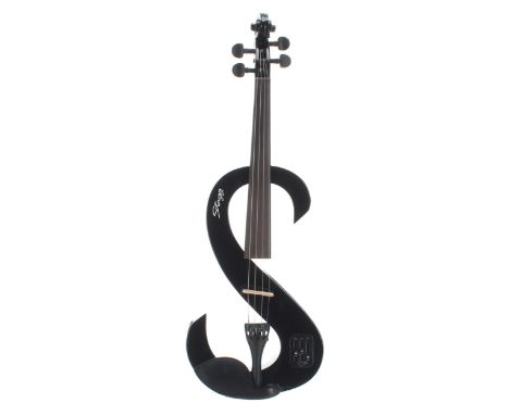 Stagg S-shaped electric violin, bow, case 