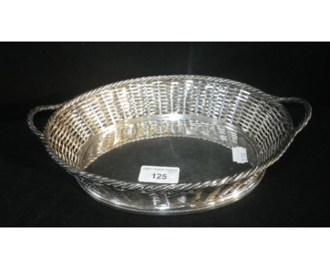 A PIERCED PLATED  BREAD BASKET 
