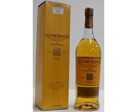 GLENMORANGIE 10 YEARS OLD "THE ORIGINAL" HIGHLAND SINGLE MALT SCOTCH WHISKY, WITH PRESENTATION BOX - 1 LITRE, 40% VOL     