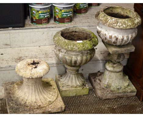 2 GARDEN PLANTERS ON STANDS &amp; 1 OTHER STAND     