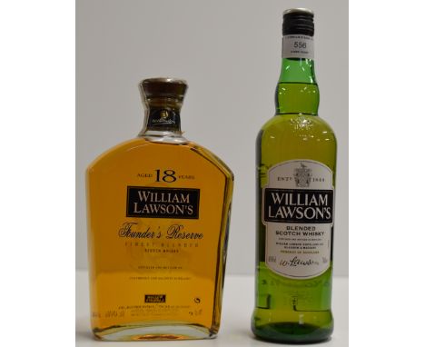 WILLIAM LAWSON'S AGED 18 YEARS FOUNDER'S RESERVE BLENDED SCOTCH WHISKY - 70CL, 43% VOL, TOGETHER WITH WILLIAM LAWSON'S BLENDE