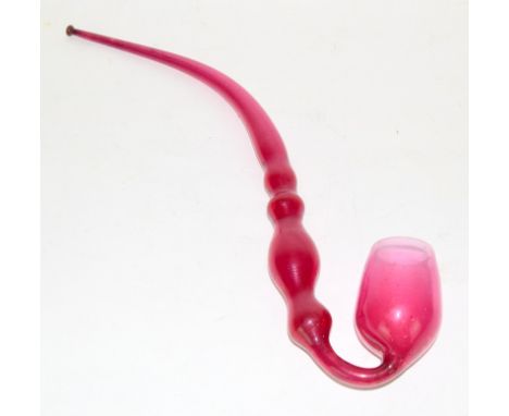 C1880 Cranberry Glass Pipe