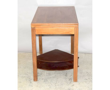 Modern card table with a mahogany single wall shelf