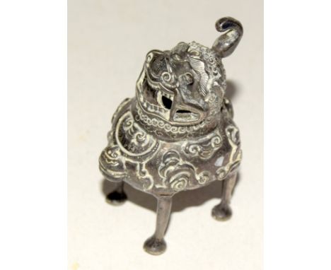 Chinese silver Dog of Foo hallmarked