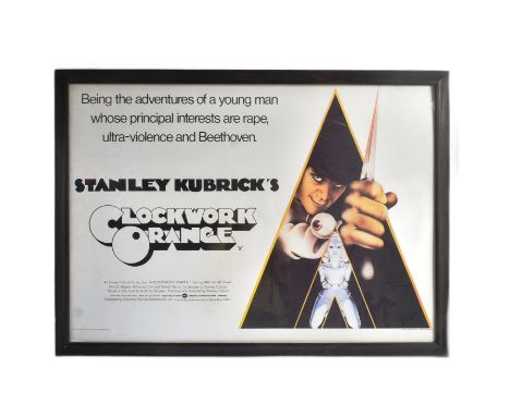A Clockwork Orange (1971 Stanley Kubrick) - an original vintage 1971 quad sized poster on card stock featuring the iconic art