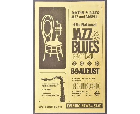 The Rolling Stones - original flyer from the 1964 4th National Jazz &amp; Blues Festival held in Richmond. The rear of the le