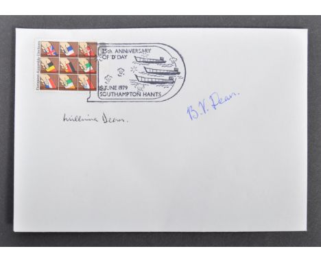 RMS Titanic - an original commemorative stamp cover autographed by RMS Titanic Disaster survivors Millvina Dean (Youngest Sur