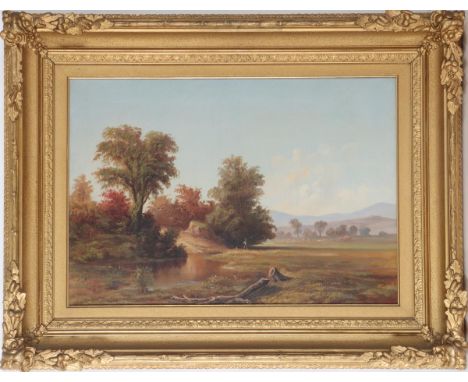 Haying in the Sacramento Valley, oil on canvas. Born in Lyndon, Vermont, Harvey Young became one of Colorado's leading 19th-c