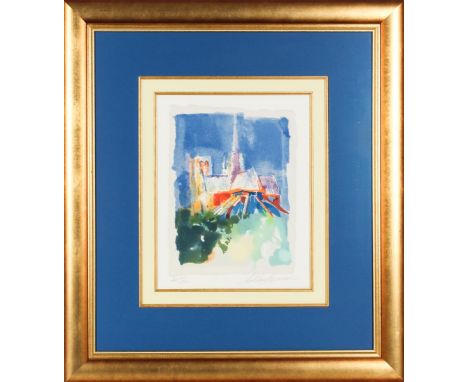 Rear View of Notre Dame Cathedral from "Paris Suite of 3 Serigraphs 1994", artist proof numbered 41/50, hand-signed, immacula