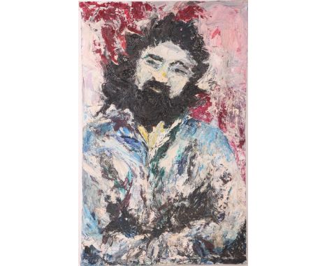 Jerry Garcia 1980's Oil Painting Attributed to Kelly Reider. Reider is known for his portraits of Music Legends: Prince Jimi 