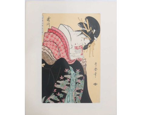 Takigawa from the Tea House. Little is known of Utamaro's life. His work began to appear in the 1770s, and he rose to promine