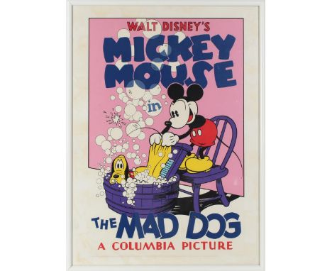 Walt Disney's Mickey Mouse in the Mad Dog. Columbia Picture. Serigraph. This cartoon was originally released on march 5 1932.