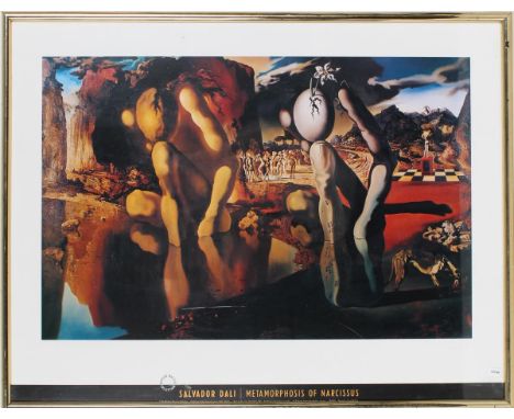 Salvador Dali (1904-1989), Spain, Print. Titled "Metamorphosis of Narcissus" on the bottom. Metamorphosis of Narcissus was or