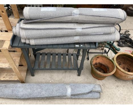 A WOODEN TWO TIER POTTING BENCH 