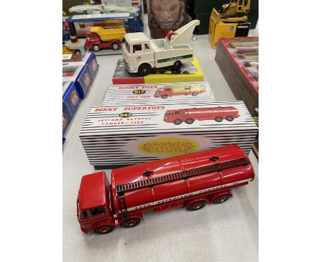 THREE BOXED DINKY MODELS TO INCLUDE A SEALED 917 GUY VAN, 943 LEYLAND OCTOPUS ESSO TANKER AND 434 BEDFORD TOP RANK WRECKER TR