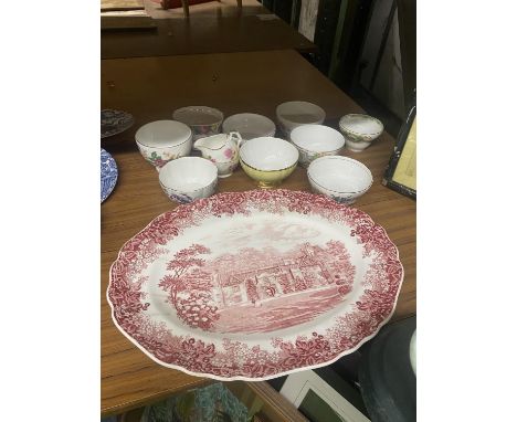 A LARGE J &amp; G MEAKIN 'COMPTON WINYATES' PLATTER PLUS A QUANTITY OF CHINA BOWLS 